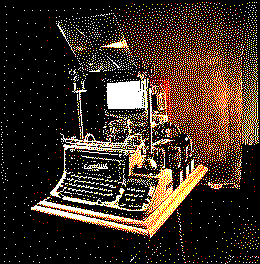 Dithered image of a very old hardware stack