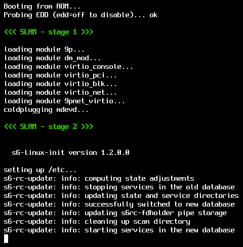 screenshot of a virtual machine booting